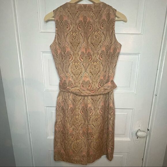 Talbots Metallic Sleeveless Dress w/ Belt - Picture 8 of 13